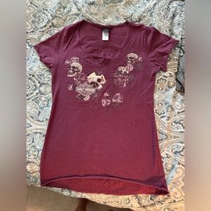 Women’s Harley Davidson short sleeve shirt burgundy